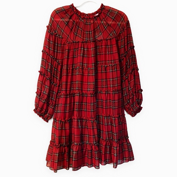 NWT Antonio Melani | Deidre Tartan Plaid Holiday Dress - Picture 5 of 14